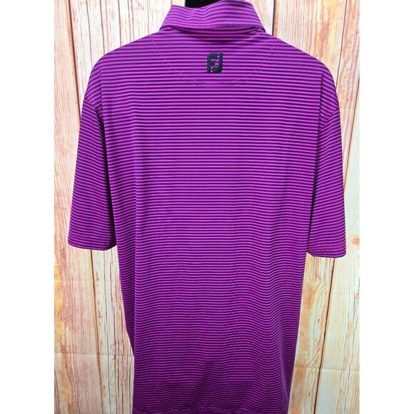 FOOTJOY FJ Men's Light Purple Striped Polo Golf Shirt Large - Picture 2 of 7